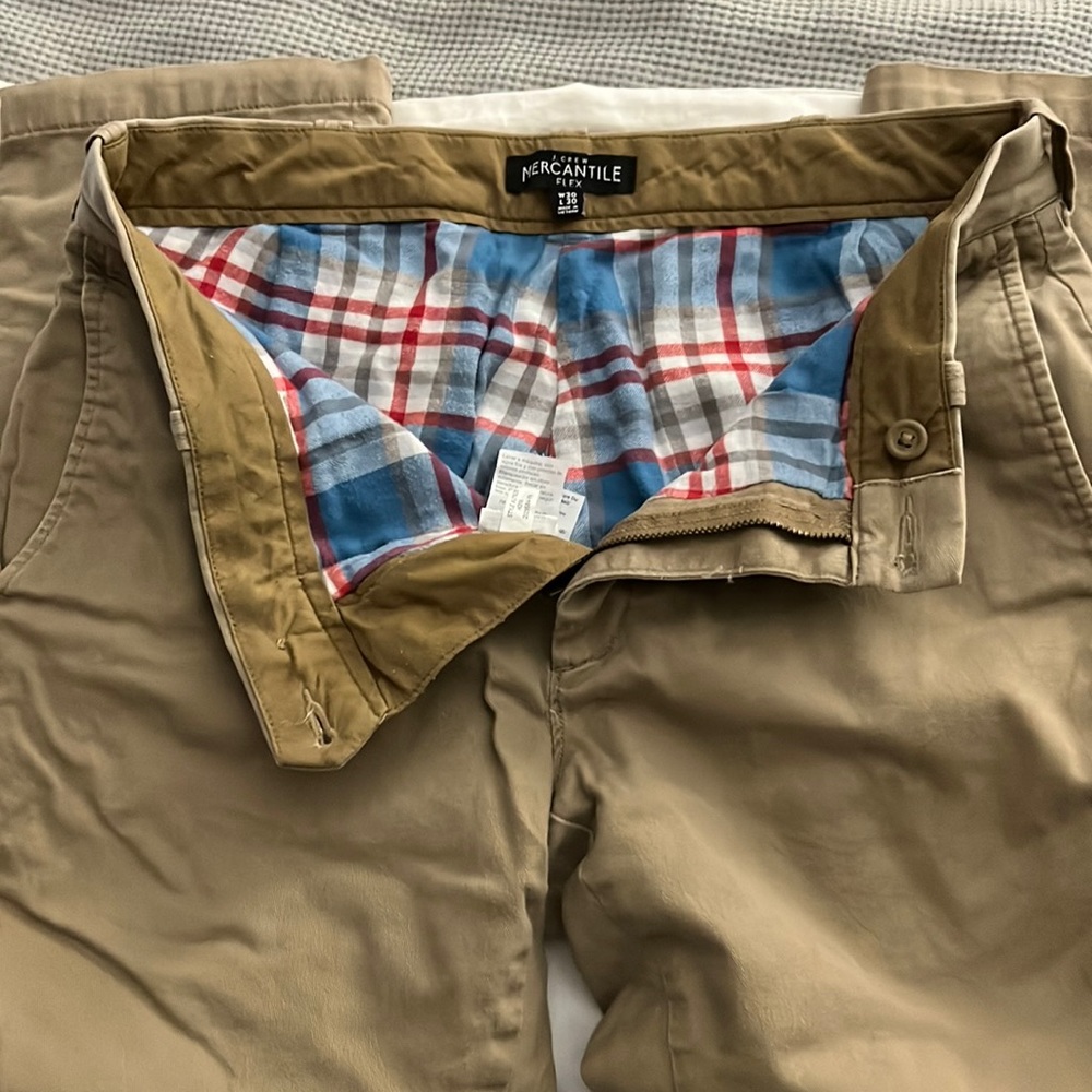 J. Crew Mercantile Flex Flannel Lined Chinos